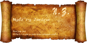 Nyáry Zenina névjegykártya